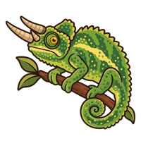 Illustration of a Jackson's Chameleon